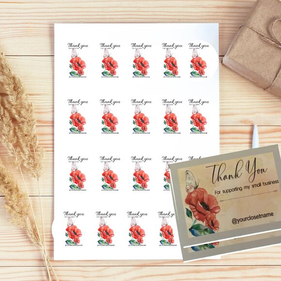 Set Of 100 thank you cards and 100 Thank You Stickers - Picture 1 of 9